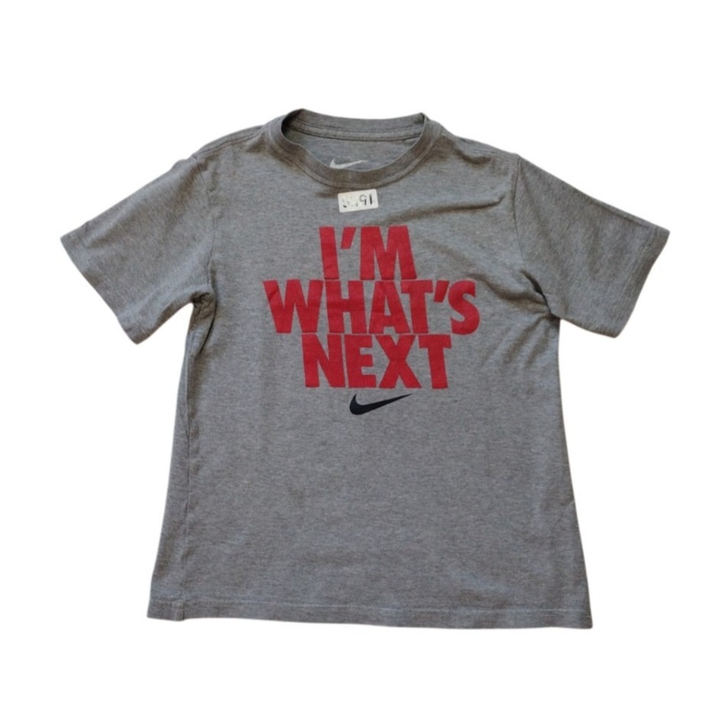 Nike "I'm What's Next" Gray T Shirt w/Red Lettering Boys‎ Size S